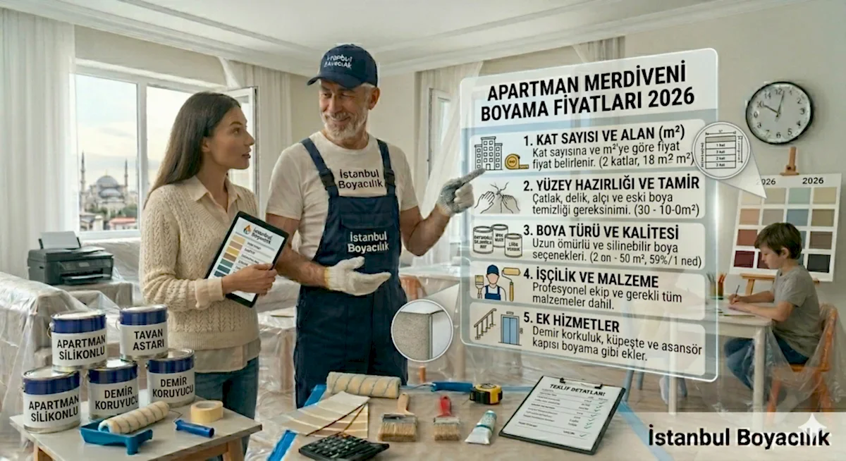 Apartman merdiveni boyama fiyatları