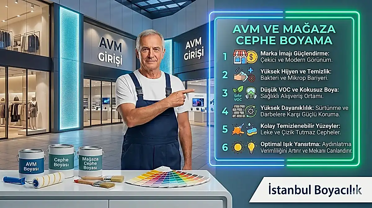 AVM ve mağaza cephe boyama