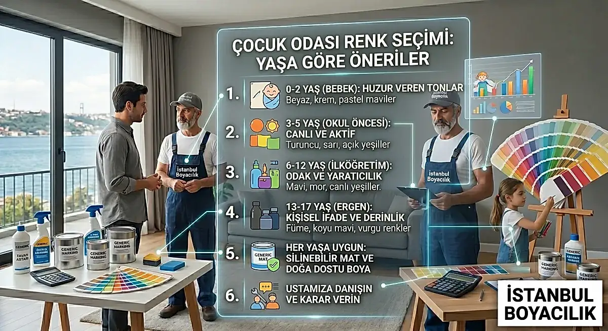 Çocuk odası renk seçimi yaşa göre