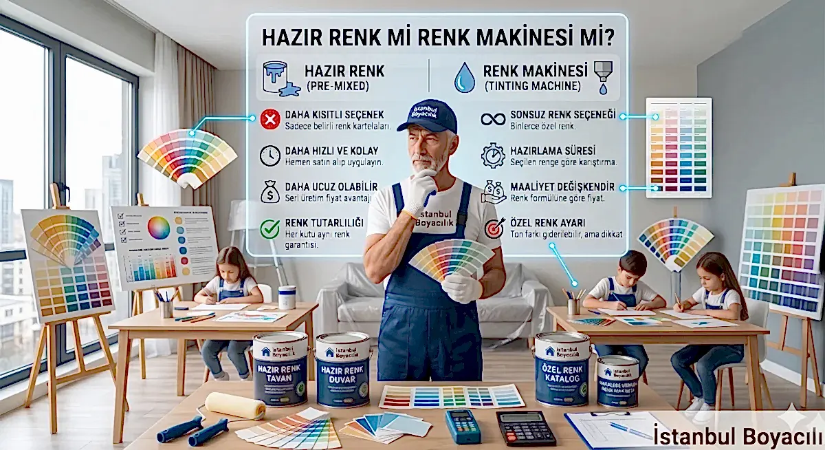 Hazır renk ve renk makinesi karşılaştırması