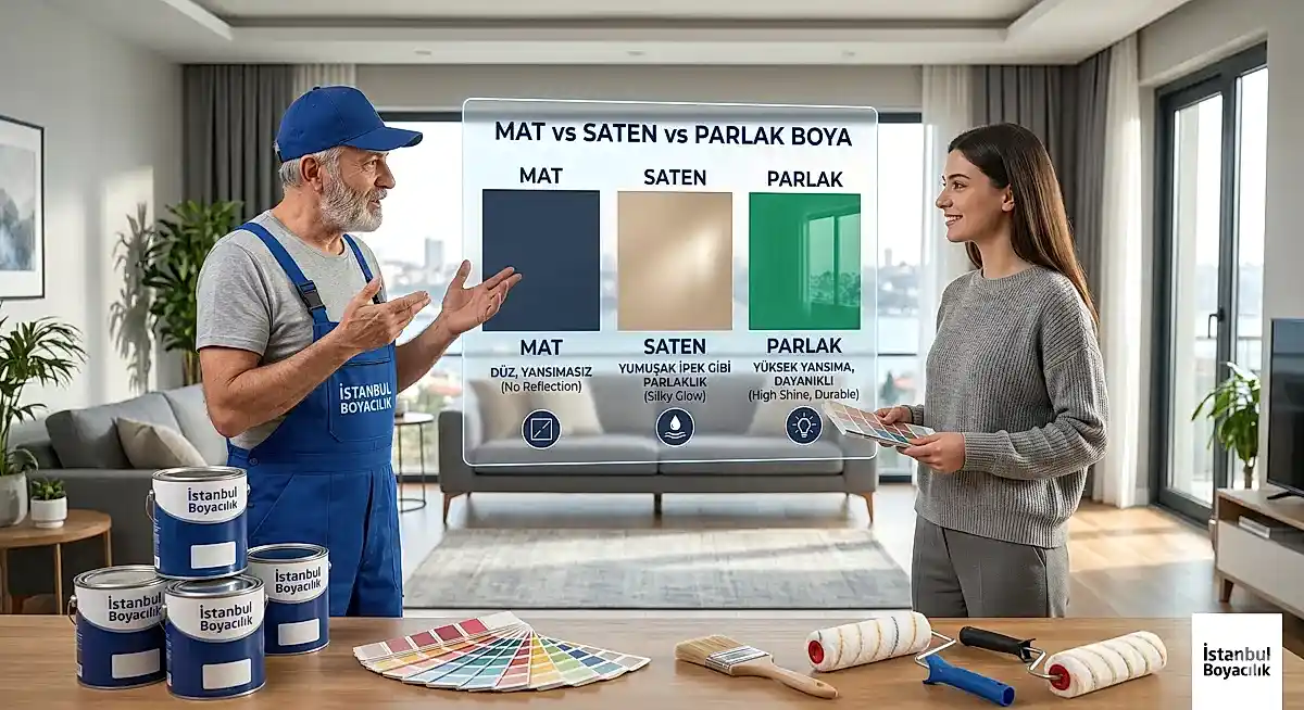 Mat saten parlak boya farkları