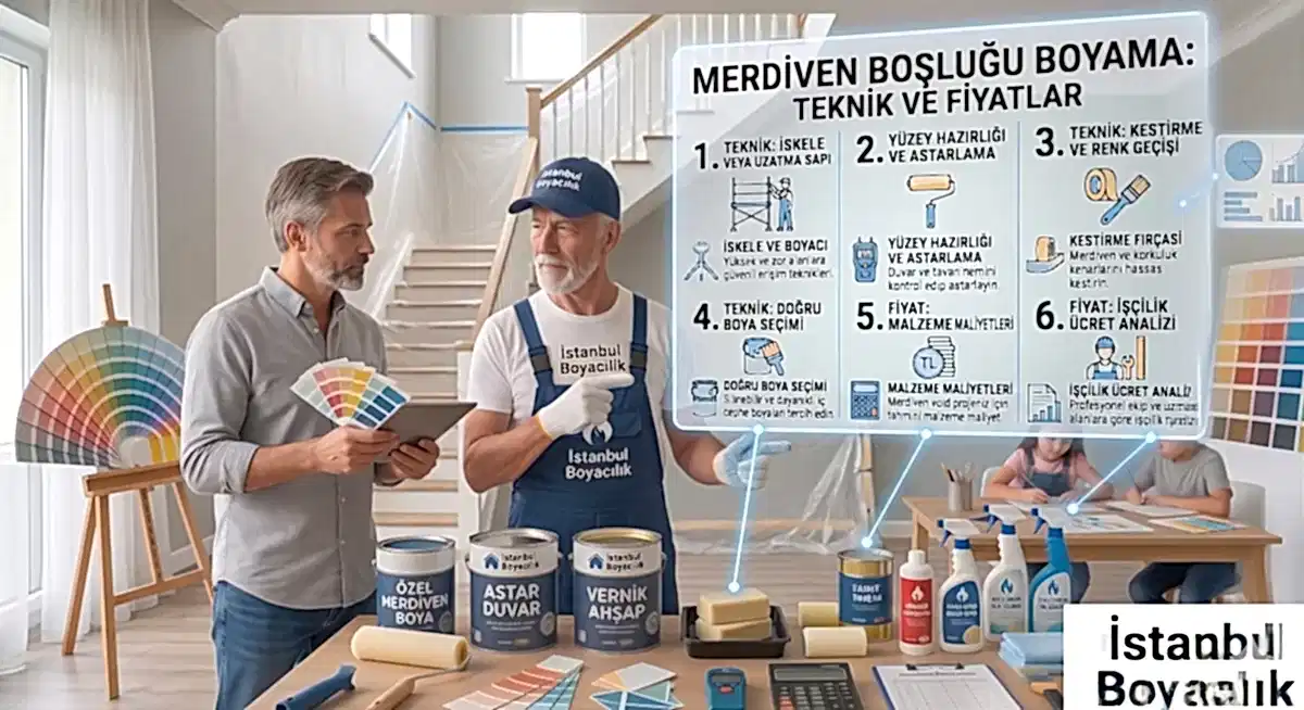 Merdiven boşluğu boyama fiyatları