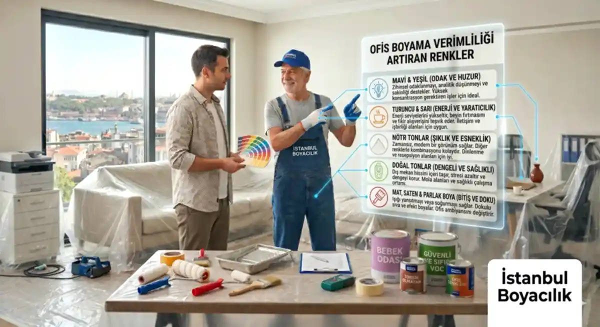 Ofis boyama verimlilik artıran renkler