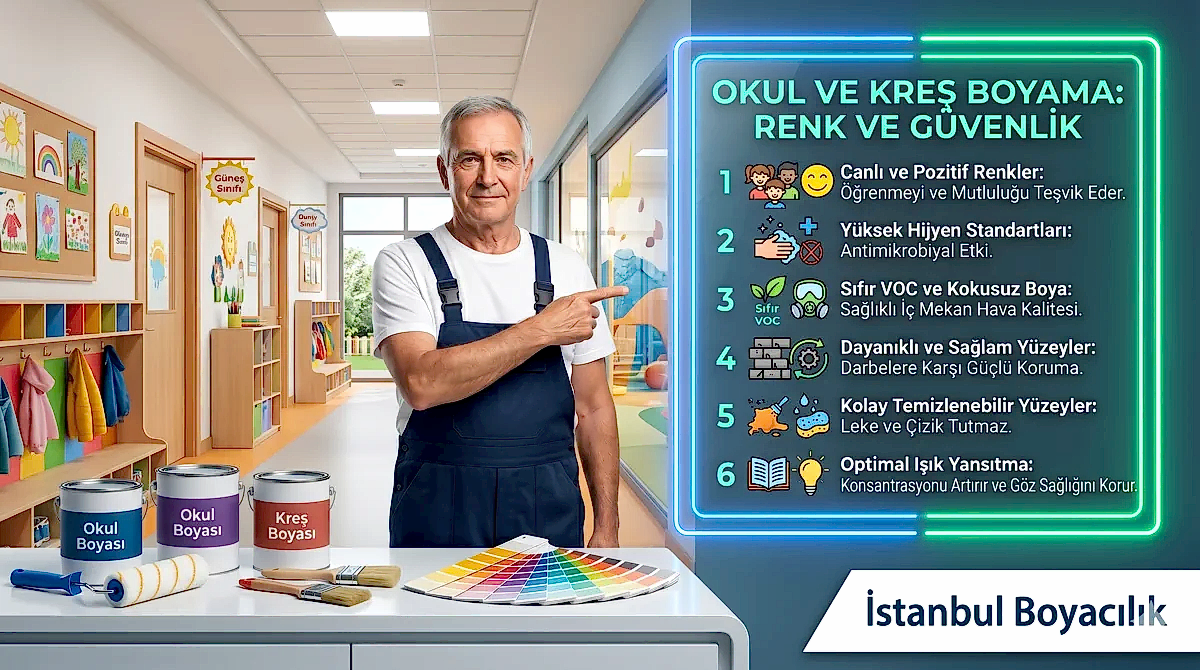 Okul kreş boyama renk güvenlik